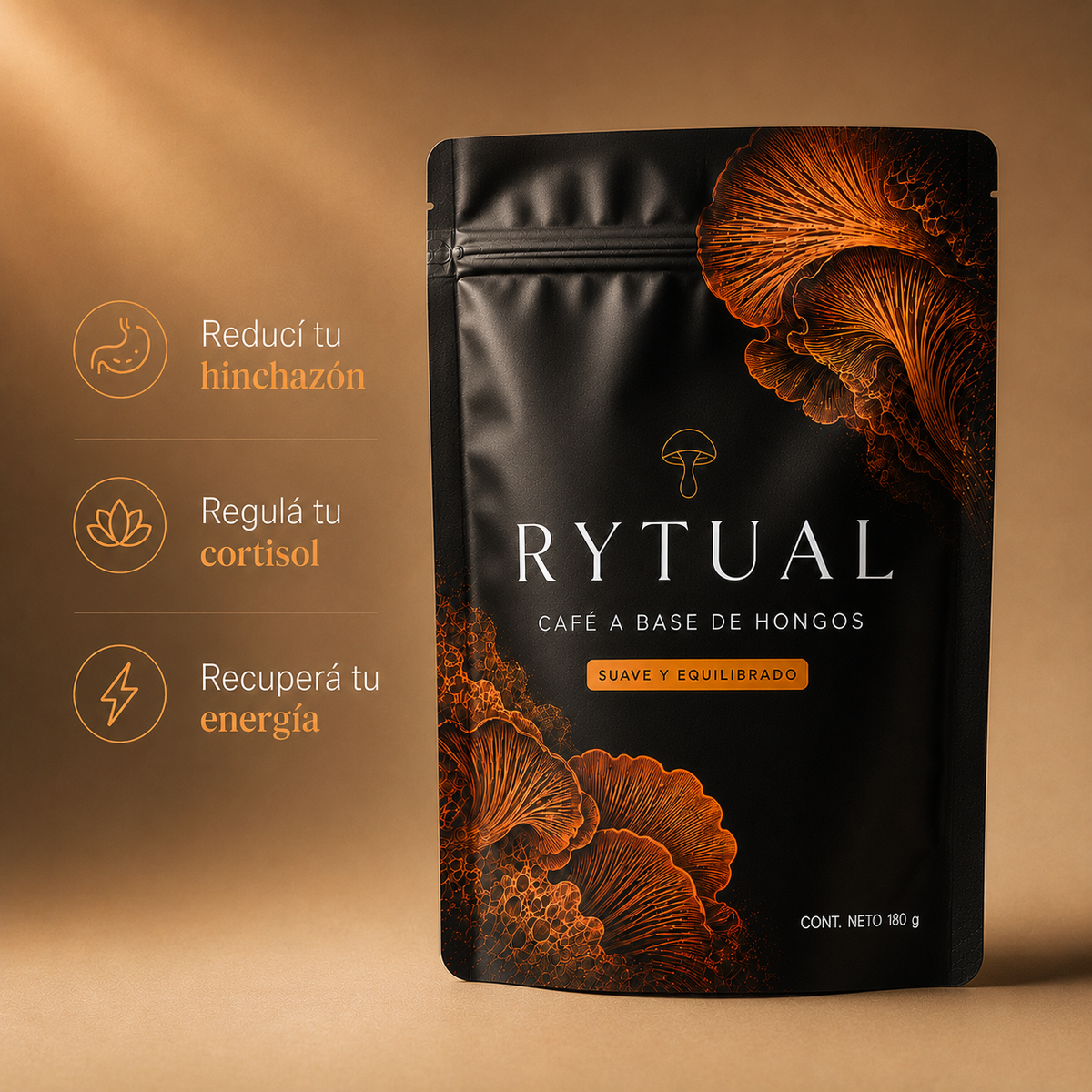 RYTUAL® - Café a base de hongos | Reducí tu hinchazón, regulá tu cortisol, recuperá tu energía.