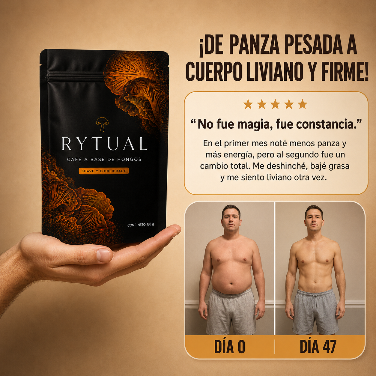 RYTUAL® - Café a base de hongos | Reducí tu hinchazón, regulá tu cortisol, recuperá tu energía.