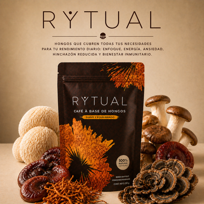 RYTUAL® - Café a base de hongos | Reducí tu hinchazón, regulá tu cortisol, recuperá tu energía.