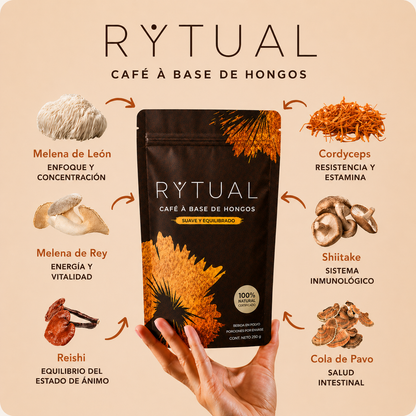 RYTUAL® - Café a base de hongos | Reducí tu hinchazón, regulá tu cortisol, recuperá tu energía.