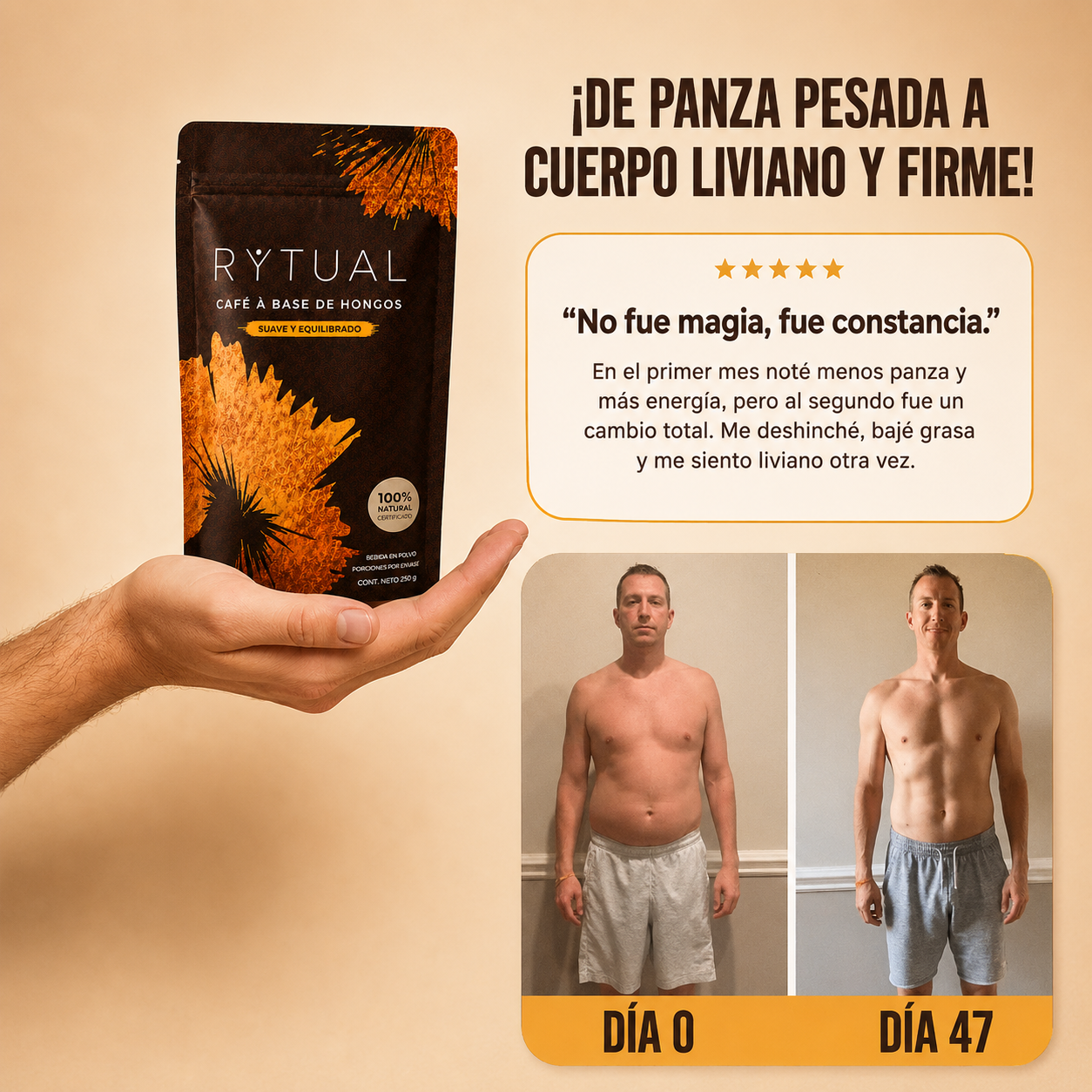 RYTUAL® - Café a base de hongos | Reducí tu hinchazón, regulá tu cortisol, recuperá tu energía.